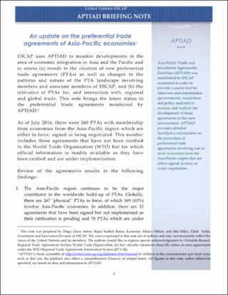 An Update On The Preferential Trade Agreements Of Asia-Pacific Economies