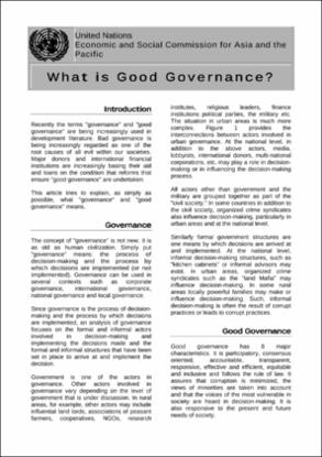 What Is Good Governance?